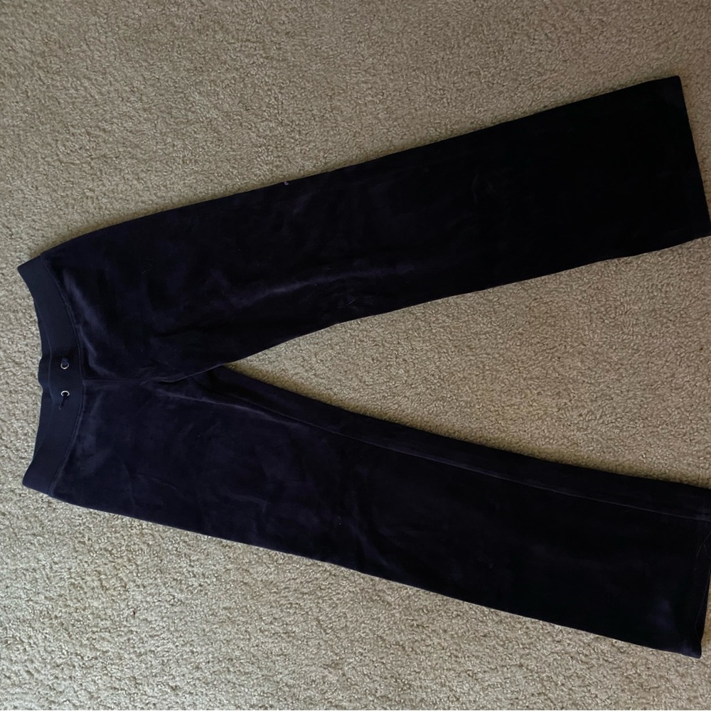 VTG Juicy Couture Black Label | Girls Black Velour Tracksuit Pants